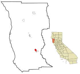 Mendocino County California Incorporated and Unincorporated areas Ukiah Highlighted.svg