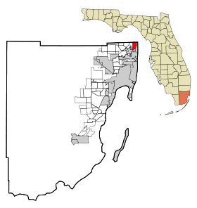 Miami-Dade County Florida Incorporated and Unincorporated areas Aventura Highlighted.svg