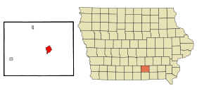 Monroe County Iowa Incorporated and Unincorporated areas Albia Highlighted.svg
