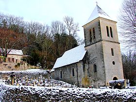 L'église de Mouzens en décembre 2008.