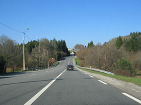 Photographie de la route N 89 : RN 89 entre Ussel et Tulle dans le Limousin