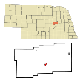 Nance County Nebraska Incorporated and Unincorporated areas Fullerton Highlighted.svg