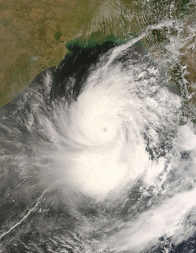 Le cyclone Nargis le 1er mai 2008.