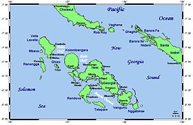 Localisation de Nggatokae dans les îles Nouvelle-Géorgie.