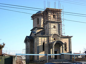 La nouvelle église orthodoxe serbe de Nova Pazova, en construction
