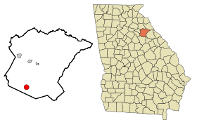 Oglethorpe County Georgia Incorporated and Unincorporated areas Maxeys Highlighted.svg