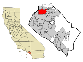 Orange County California Incorporated and Unincorporated areas Fullerton Highlighted.svg
