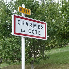Panneau d'agglomération de Charmes-la-Côte