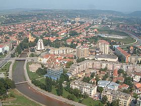 Vue aérienne de la ville de Paraćin
