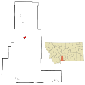 Park County Montana Incorporated and Unincorporated areas Livingston Highlighted.svg