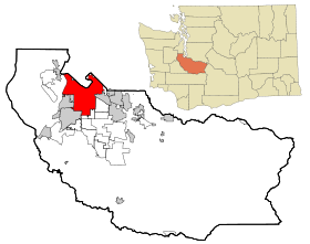 Pierce County Washington Incorporated and Unincorporated areas Tacoma Highlighted.svg