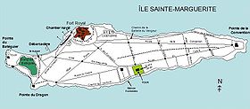 Carte de l'île Sainte-Marguerite.