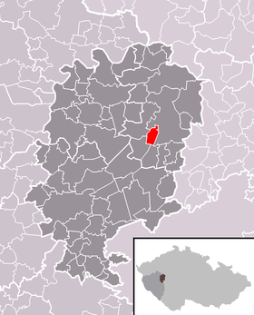 Localisation dans le District de Rokycany.