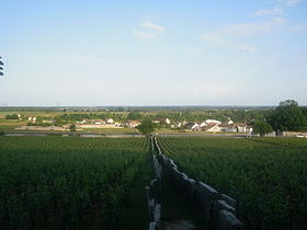 Point de vue de la partie nord du village de Premeaux-Prissey. Photo prise depuis le calvaire du Clos des Corvées (sans aucun jeu de mot).
