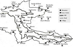 Principaux sites de la vallée de Qadisha.