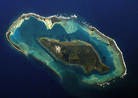 Image satellite de Raivavae (le nord est en bas).