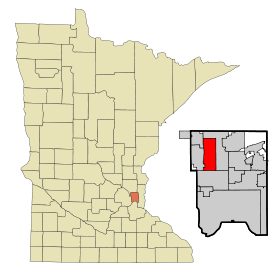 Ramsey County Minnesota Incorporated and Unincorporated areas Arden Hills Highlighted.svg