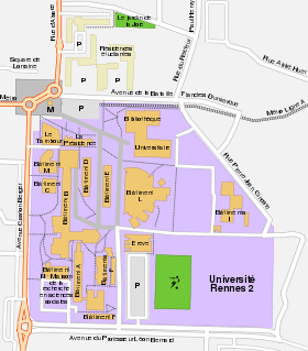 Rennes - Campus de Villejean map-fr.svg
