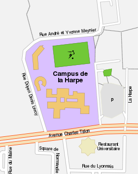 Plan du campus de la Harpe