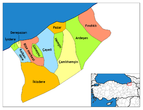 Districts de la province de Rize