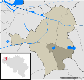 Localisation de Roksem au sein d'Oudenburg