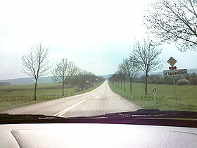 Photographie de la route N 3 : La RN3 à la sortie d'Abaucourt (Meurthe-et-Moselle)