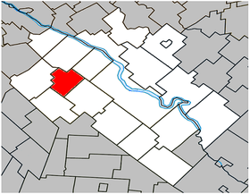 Localisation de la la municipalité de paroisse dans la MRC de Drummond