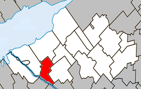 Localisation de la municipalité de paroisse dans la MRC de Nicolet-Yamaska