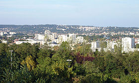 Vue générale de la ville depuis la colline d'Orgemont.
