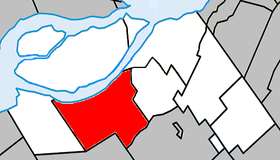 Localisation de la municipalité de paroisse dans la MRC de Beauharnois-Salaberry