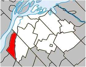 Localisation de la municipalité dans la MRC de Pierre-De Saurel
