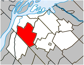 Localisation de la municipalité de paroisse dans la MRC de Pierre-De Saurel