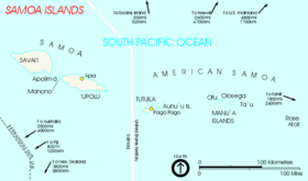 Carte des îles Samoa.