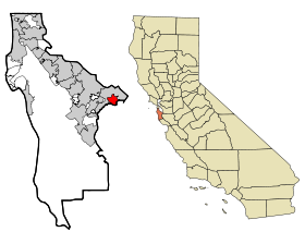 San Mateo County California Incorporated and Unincorporated areas East Palo Alto Highlighted.svg