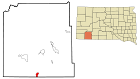 Shannon County South Dakota Incorporated and Unincorporated areas Pine Ridge Highlighted.svg