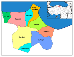 Districts de la province de Sinop