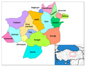 Districts de la province de Sivas