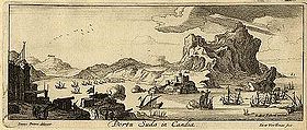 Vue de la baie de Souda, par Jan Peeters, 1690.