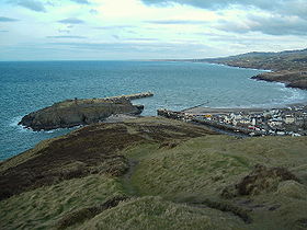 L'île Saint-Patrick et Peel vus depuis l'île de Man