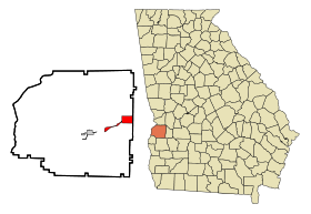 Stewart County Georgia Incorporated and Unincorporated areas Richland Highlighted.svg