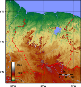 carte : Géographie du Suriname