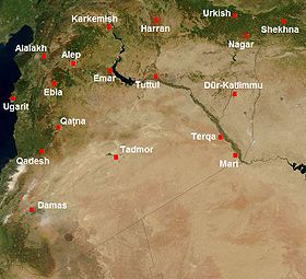 Qadesh et les principaux sites de la Syrie du IIe millénaire av. J.‑C.