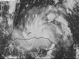 Tempête tropicale Harvey, image satellite du 19 août 2011