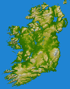 Topographie de l'Irlande.