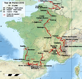 Carte du Tour de France 2010