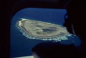 Vue aérienne de l'île Tromelin.