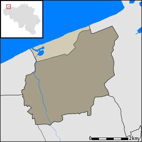 Localisation d'Uitkerke au sein de Blankenberge