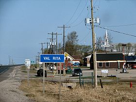 Panneau routier à l'entrée de Val Rita