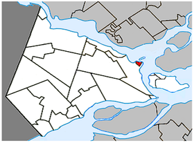 Localisation de la municipalité dans la MRC de Vaudreuil-Soulanges