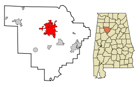 Walker County Alabama Incorporated and Unincorporated areas Jasper Highlighted.svg